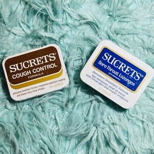 Vintage Sucrets Cough Control Drops Collectible Metal Tins Lot of 2 From 1980's